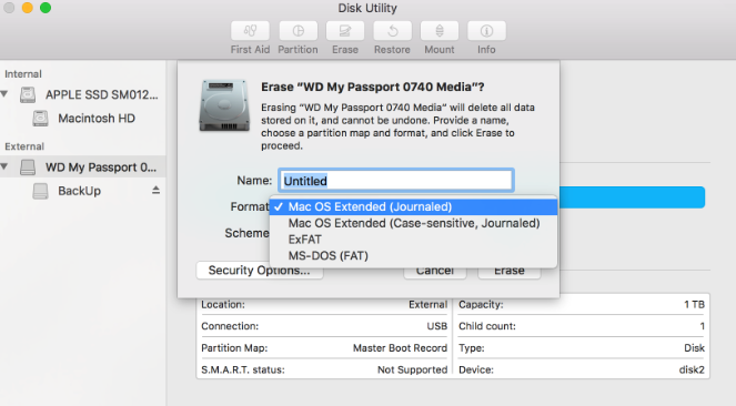wd passport for mac not recognized